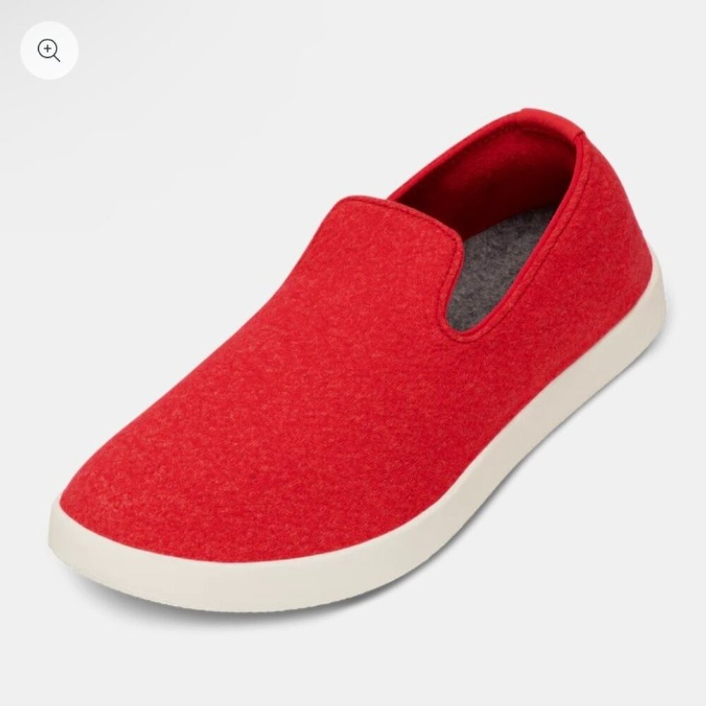 allbirds Women's Wool Lounger Slip-on Shoes Bloom Red with Cream Soles